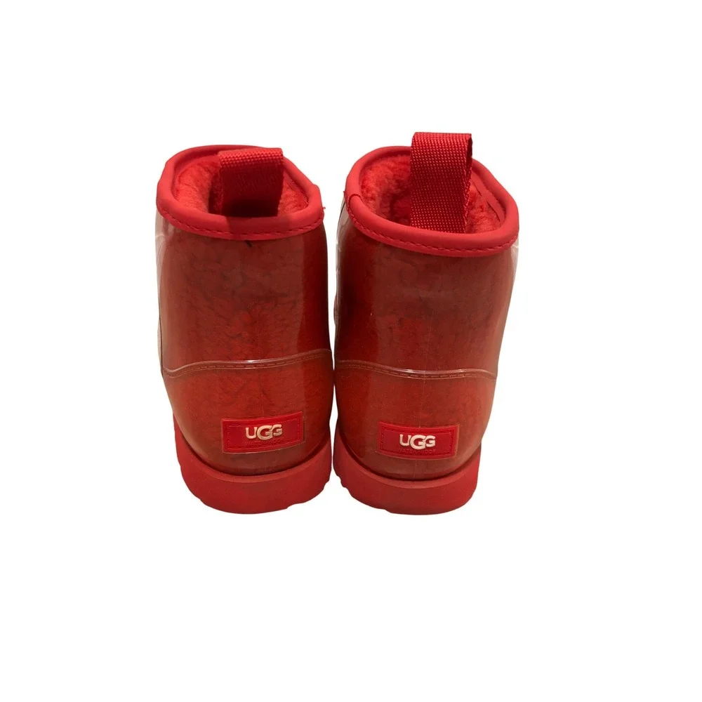 UGG Classic‎ Clear Mini Samba Red Waterproof Boots Mens 6 / Womens 7.5 / EU 38
